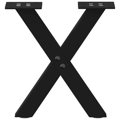 Coffee Table Legs X-Shaped 2 pcs Black 30x(30-31) cm Steel