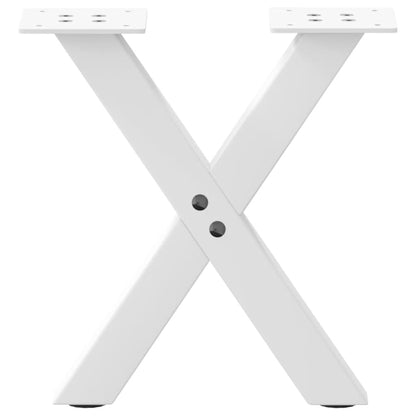 Coffee Table Legs X-Shaped 2 pcs White 30x(30-31) cm Steel