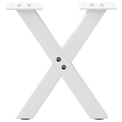 Coffee Table Legs X-Shaped 2 pcs White 37x(30-31) cm Steel