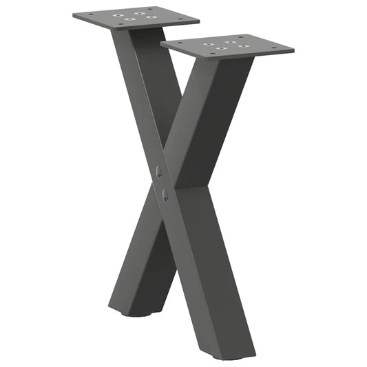 Coffee Table Legs X-Shaped 2 pcs Anthracite 37x(30-31) cm Steel