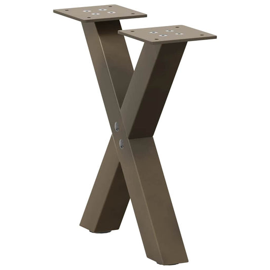 Coffee Table Legs X-Shaped 2 pcs Natural Steel 37x(30-31) cm Steel