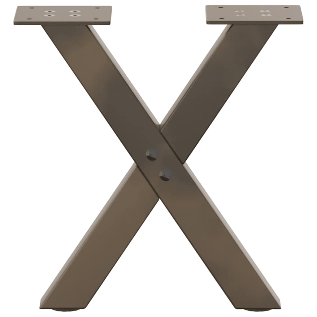 Coffee Table Legs X-Shaped 2 pcs Natural Steel 37x(30-31) cm Steel