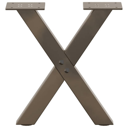 Coffee Table Legs X-Shaped 2 pcs Natural Steel 37x(30-31) cm Steel