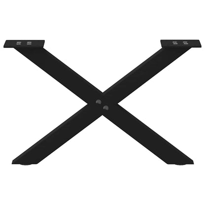 Coffee Table Legs X-Shaped 2 pcs Black 50x(30-31) cm Steel