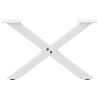 Coffee Table Legs X-Shaped 2 pcs White 50x(30-31) cm Steel