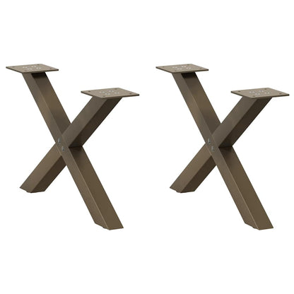 Coffee Table Legs X-Shaped 2 pcs Natural Steel 60x(30-31) cm Steel