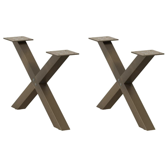 Coffee Table Legs X-Shaped 2 pcs Natural Steel 60x(30-31) cm Steel