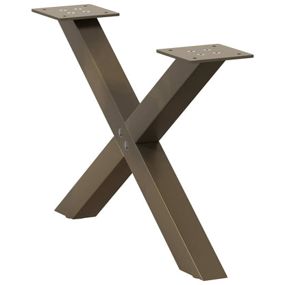 Coffee Table Legs X-Shaped 2 pcs Natural Steel 60x(30-31) cm Steel