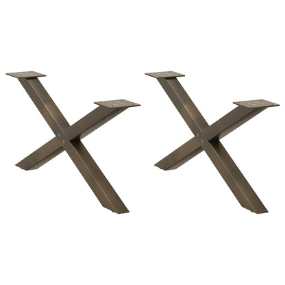 Coffee Table Legs X-Shaped 2 pcs Natural Steel 70x(30-31) cm Steel