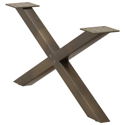 Coffee Table Legs X-Shaped 2 pcs Natural Steel 70x(30-31) cm Steel