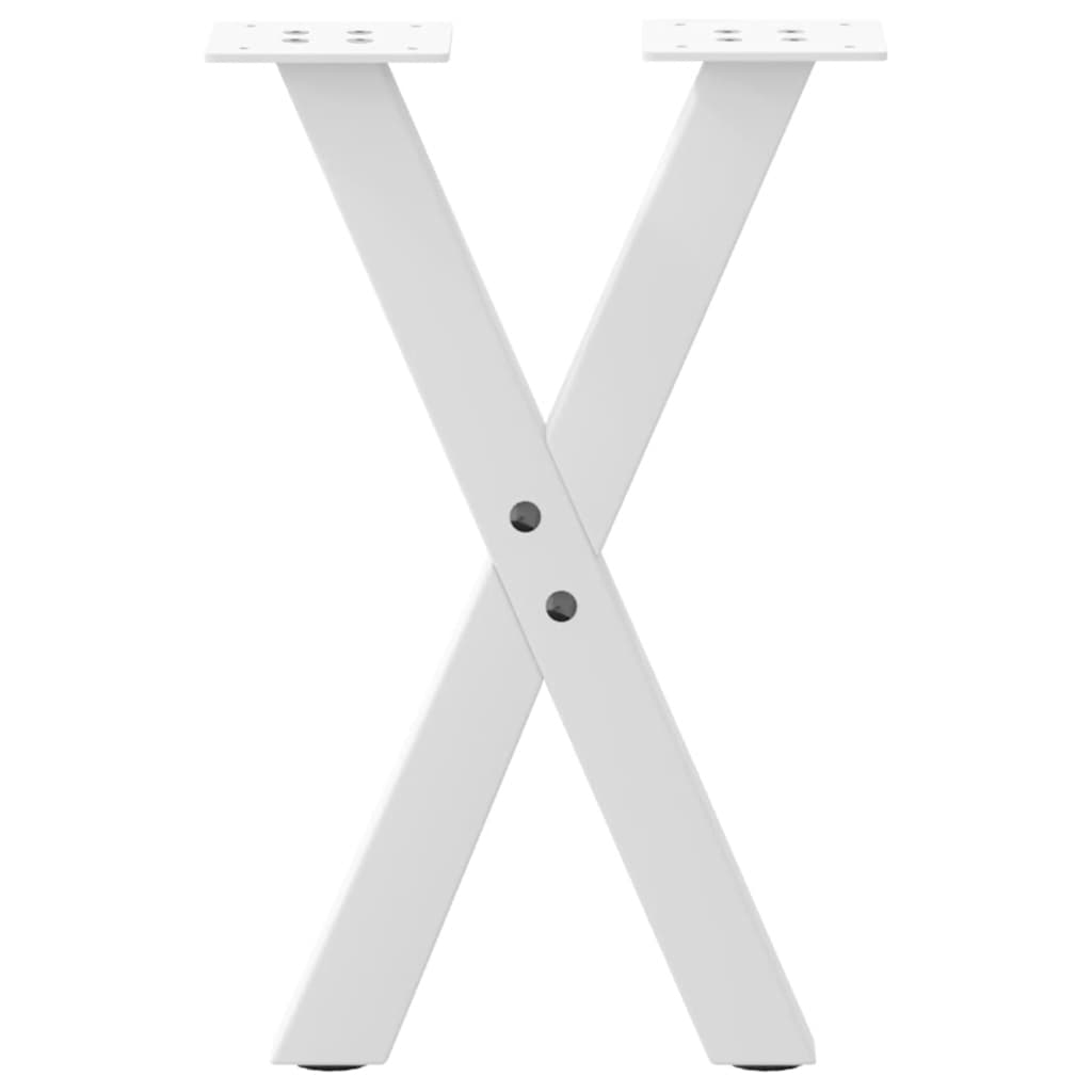 Coffee Table Legs X-Shaped 2 pcs White 28x(42-43) cm Steel