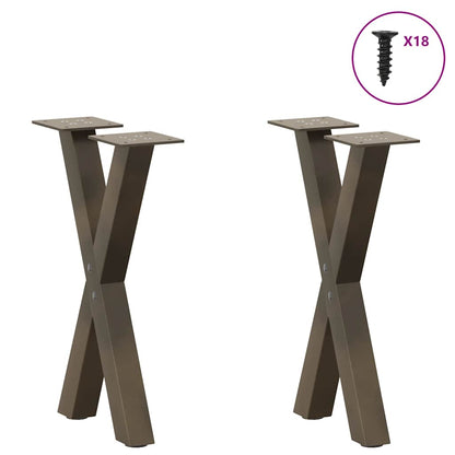 Coffee Table Legs X-Shaped 2 pcs Natural Steel 28x(42-43) cm Steel
