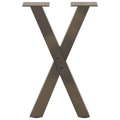Coffee Table Legs X-Shaped 2 pcs Natural Steel 28x(42-43) cm Steel