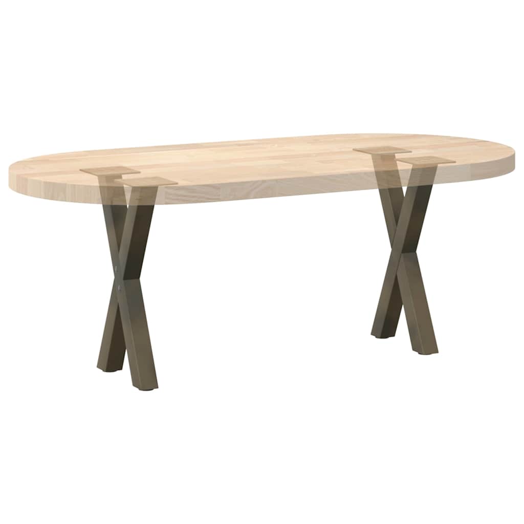 Coffee Table Legs X-Shaped 2 pcs Natural Steel 28x(42-43) cm Steel