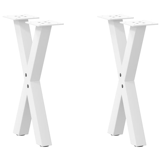 Coffee Table Legs X-Shaped 2 pcs White 38x(42-43) cm Steel