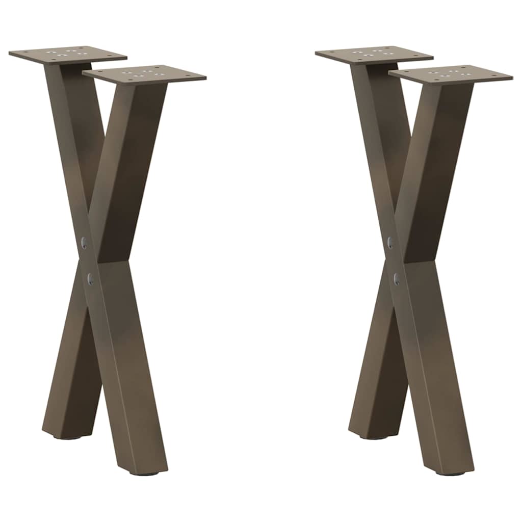 Coffee Table Legs X-Shaped 2 pcs Natural Steel 38x(42-43) cm Steel