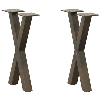 Coffee Table Legs X-Shaped 2 pcs Natural Steel 38x(42-43) cm Steel