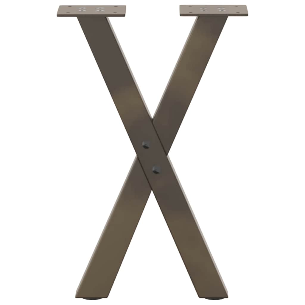Coffee Table Legs X-Shaped 2 pcs Natural Steel 38x(42-43) cm Steel