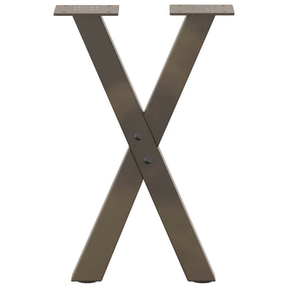 Coffee Table Legs X-Shaped 2 pcs Natural Steel 38x(42-43) cm Steel