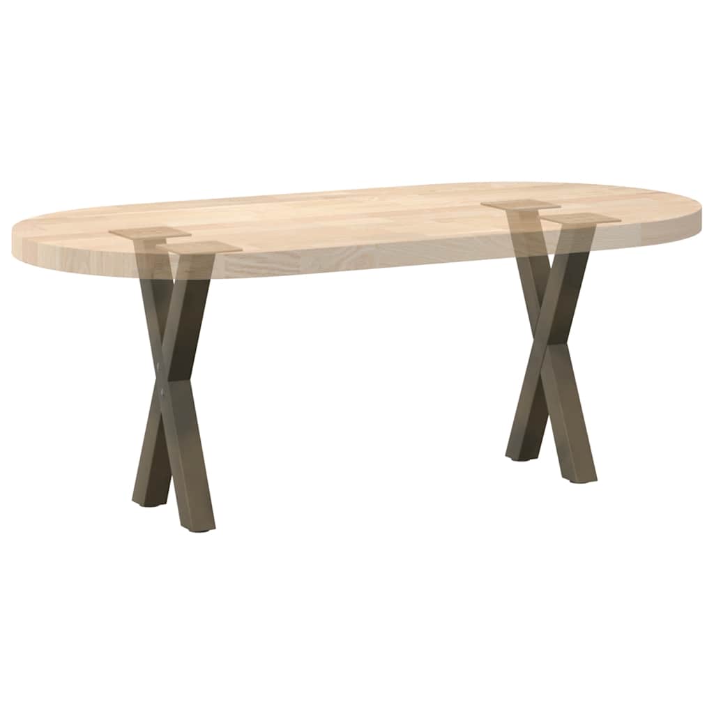 Coffee Table Legs X-Shaped 2 pcs Natural Steel 38x(42-43) cm Steel