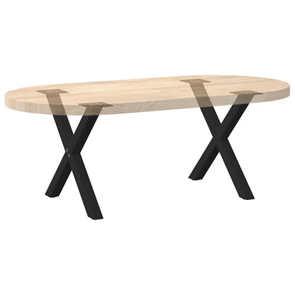 Coffee Table Legs X-Shaped 2 pcs Black 50x(42-43) cm Steel
