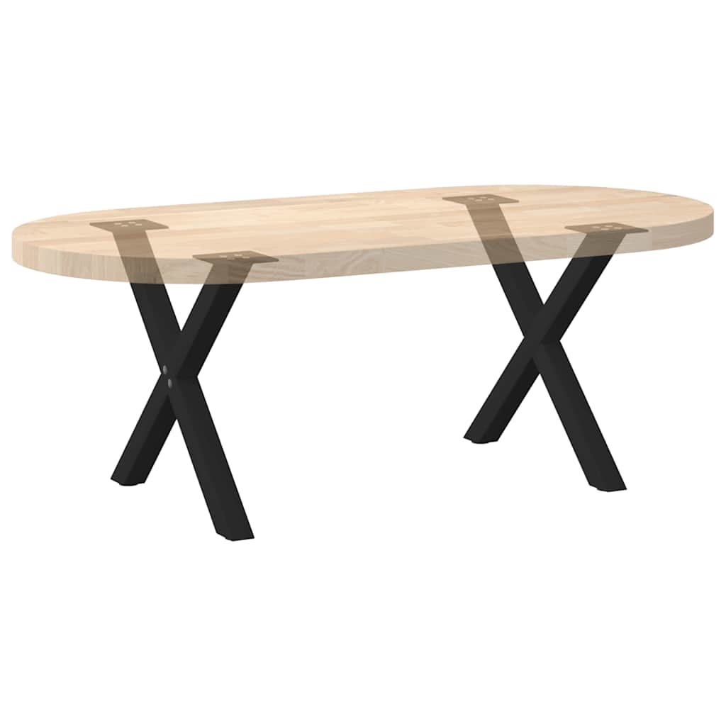 Coffee Table Legs X-Shaped 2 pcs Black 50x(42-43) cm Steel