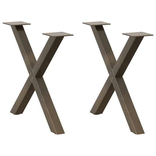 Coffee Table Legs X-Shaped 2 pcs Natural Steel 50x(42-43) cm Steel
