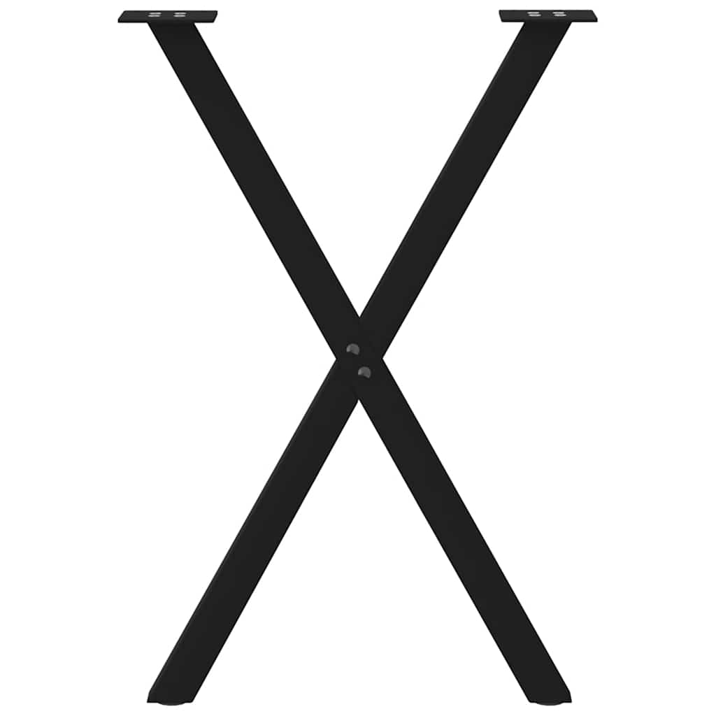 Dining Table Legs X-Shaped 2 pcs Black 50x(72-73) cm Steel