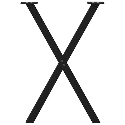 Dining Table Legs X-Shaped 2 pcs Black 50x(72-73) cm Steel