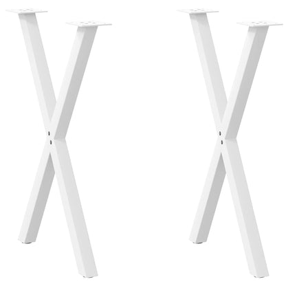 Dining Table Legs X-Shaped 2 pcs White 50x(72-73) cm Steel