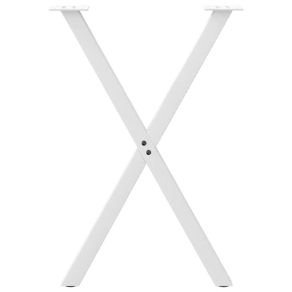 Dining Table Legs X-Shaped 2 pcs White 50x(72-73) cm Steel