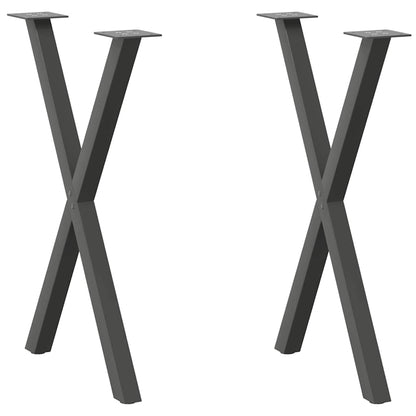 Dining Table Legs X-Shaped 2 pcs Anthracite 50x(72-73) cm Steel