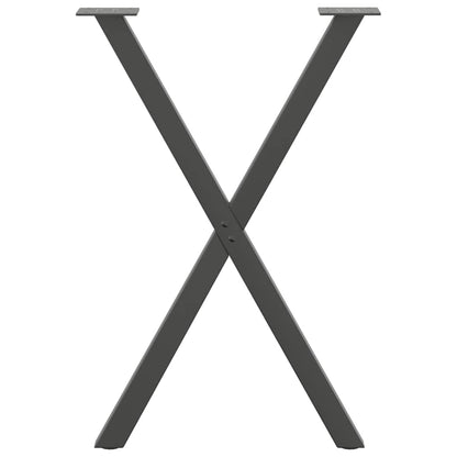 Dining Table Legs X-Shaped 2 pcs Anthracite 50x(72-73) cm Steel