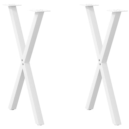 Dining Table Legs X-Shaped 2 pcs White 57x(72-73) cm Steel