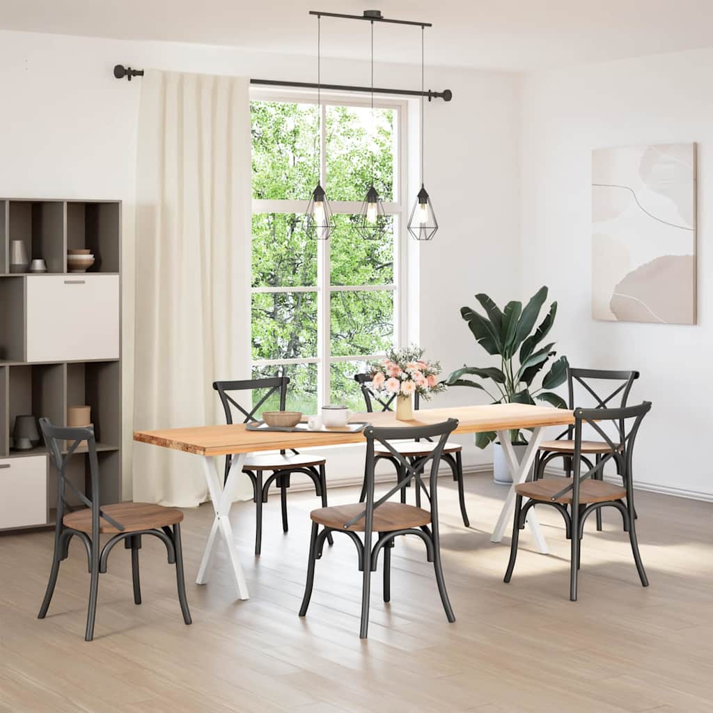 Dining Table Legs X-Shaped 2 pcs White 57x(72-73) cm Steel