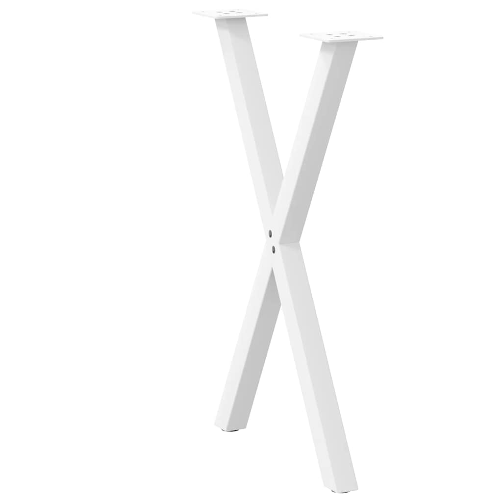 Dining Table Legs X-Shaped 2 pcs White 57x(72-73) cm Steel