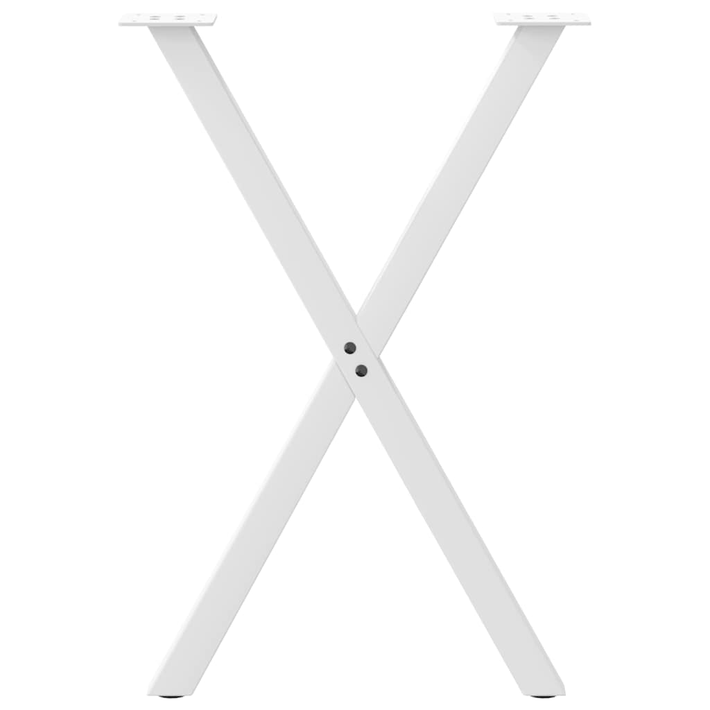 Dining Table Legs X-Shaped 2 pcs White 57x(72-73) cm Steel