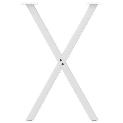 Dining Table Legs X-Shaped 2 pcs White 57x(72-73) cm Steel