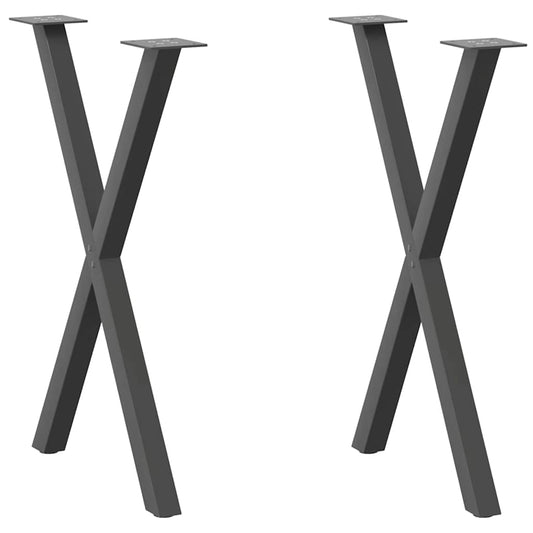 Dining Table Legs X-Shaped 2 pcs Anthracite 57x(72-73) cm Steel