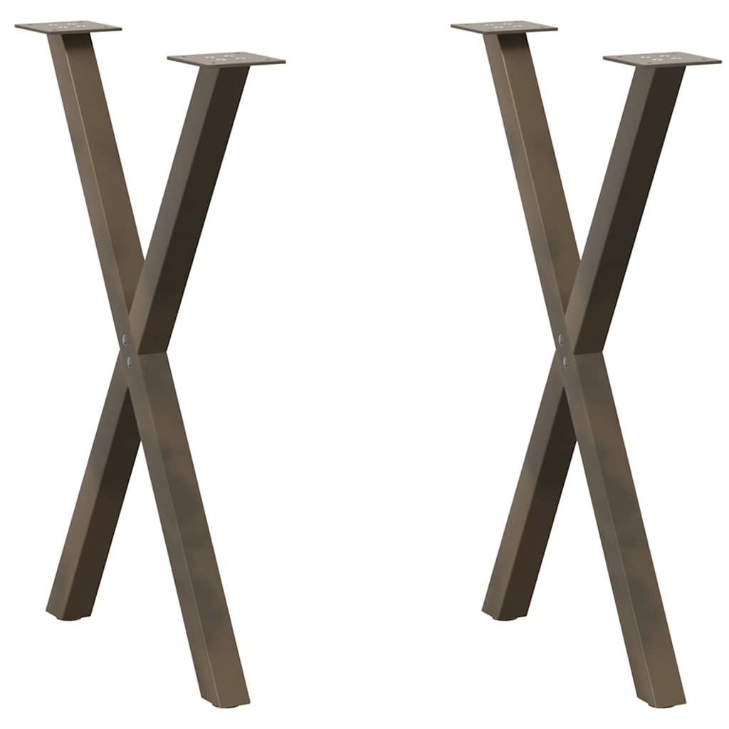 Dining Table Legs X-Shaped 2 pcs Natural Steel 57x(72-73) cm Steel