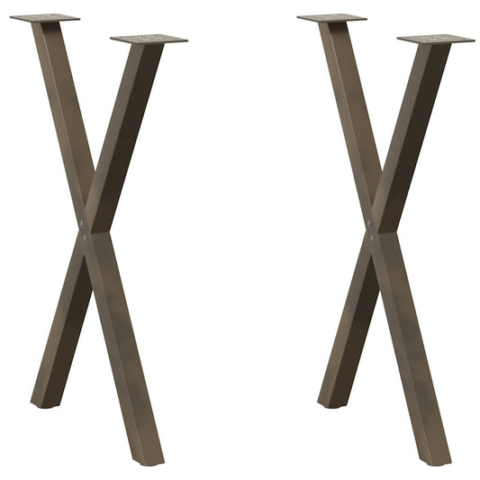 Dining Table Legs X-Shaped 2 pcs Natural Steel 57x(72-73) cm Steel