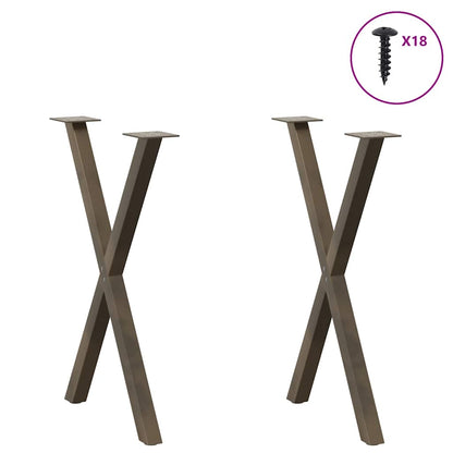 Dining Table Legs X-Shaped 2 pcs Natural Steel 57x(72-73) cm Steel