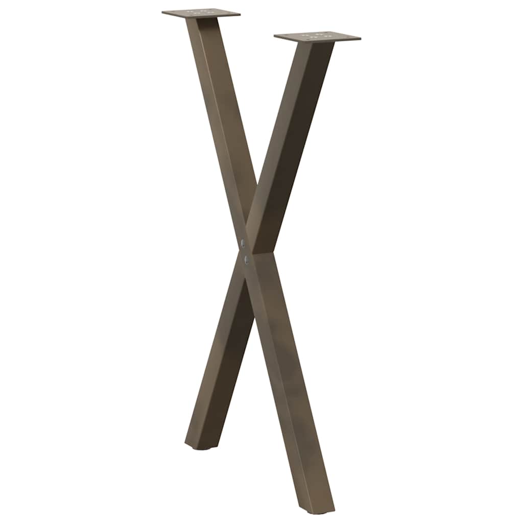 Dining Table Legs X-Shaped 2 pcs Natural Steel 57x(72-73) cm Steel