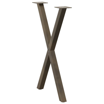 Dining Table Legs X-Shaped 2 pcs Natural Steel 57x(72-73) cm Steel