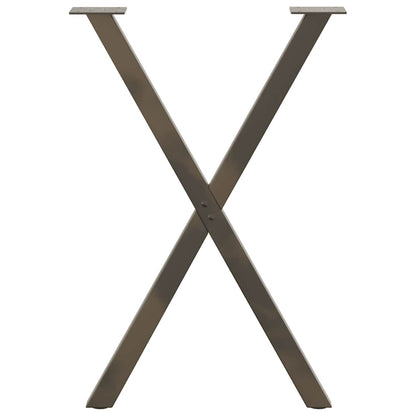 Dining Table Legs X-Shaped 2 pcs Natural Steel 57x(72-73) cm Steel