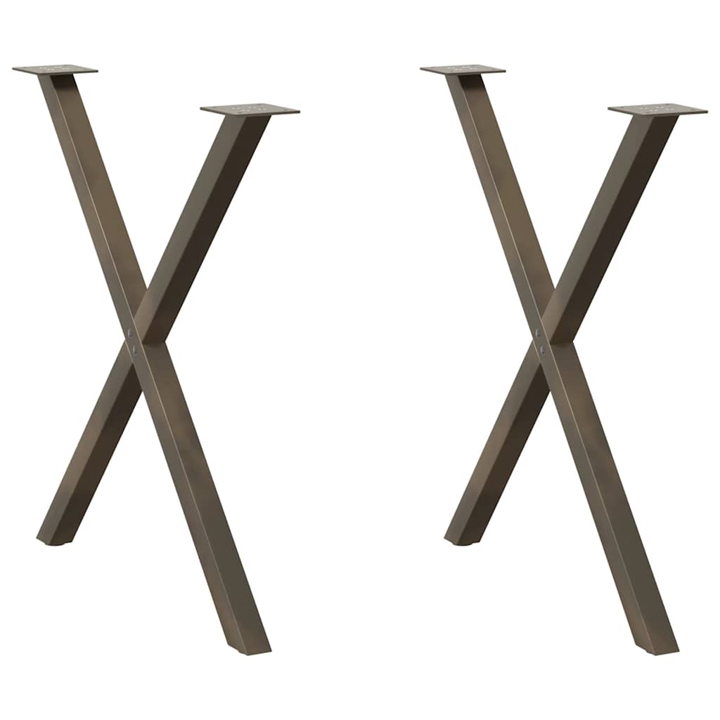 Dining Table Legs X-Shaped 2 pcs Natural Steel 70x(72-73) cm Steel
