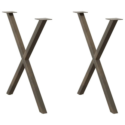 Dining Table Legs X-Shaped 2 pcs Natural Steel 70x(72-73) cm Steel