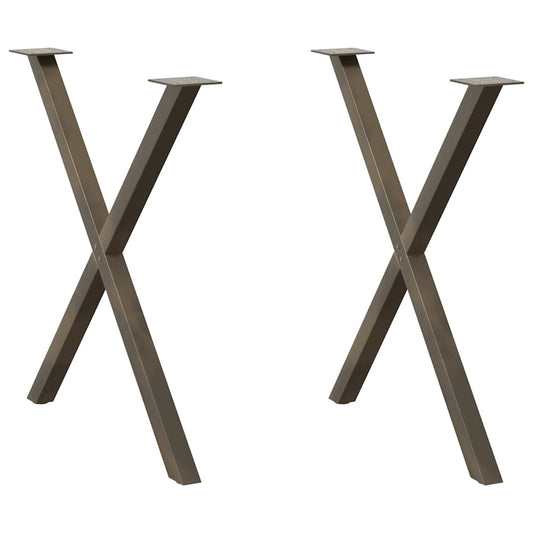 Dining Table Legs X-Shaped 2 pcs Natural Steel 70x(72-73) cm Steel