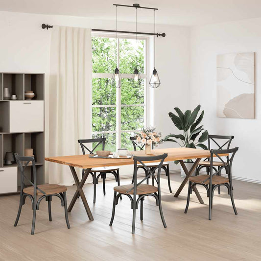 Dining Table Legs X-Shaped 2 pcs Natural Steel 70x(72-73) cm Steel