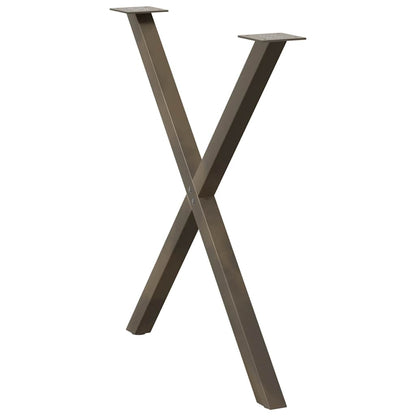 Dining Table Legs X-Shaped 2 pcs Natural Steel 70x(72-73) cm Steel